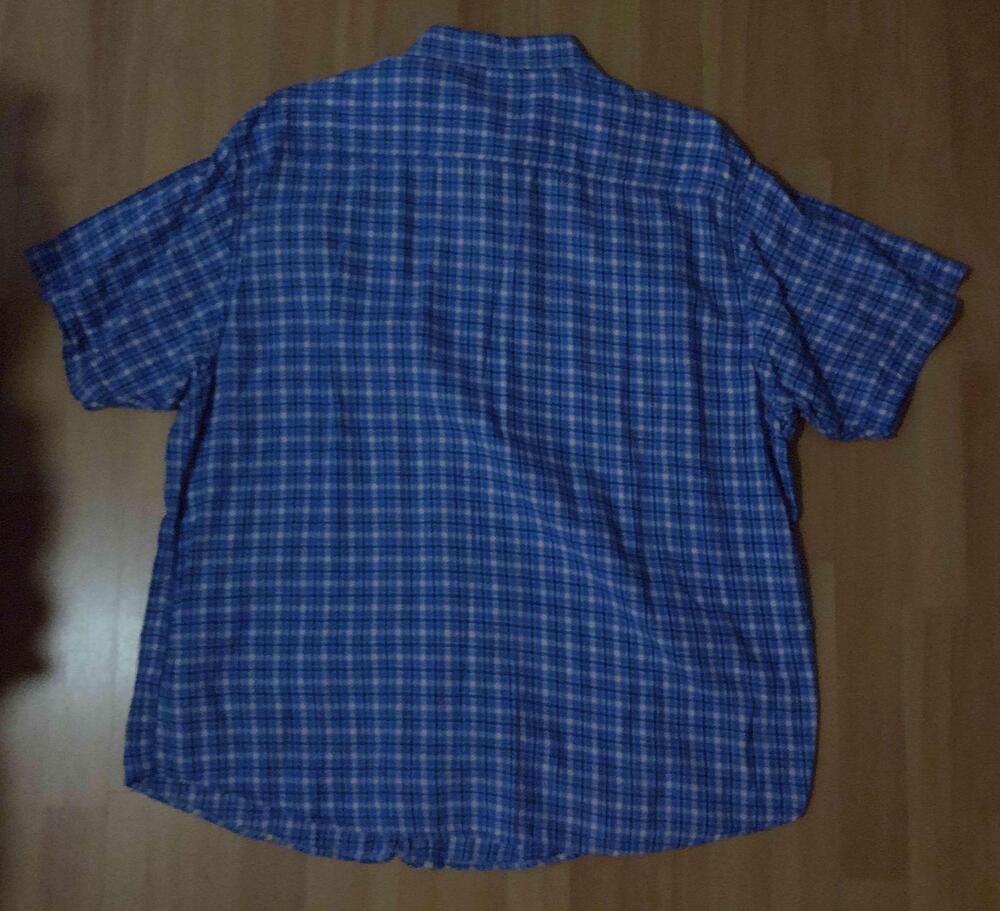Papercotton & Cloth Shirt Mens 2XL Blue Pink Plaid Short Sleeve Button Up Casual